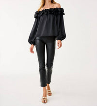 Lilly Pulitzer Analea Off The Shoulder Top in noir - women's blouse
