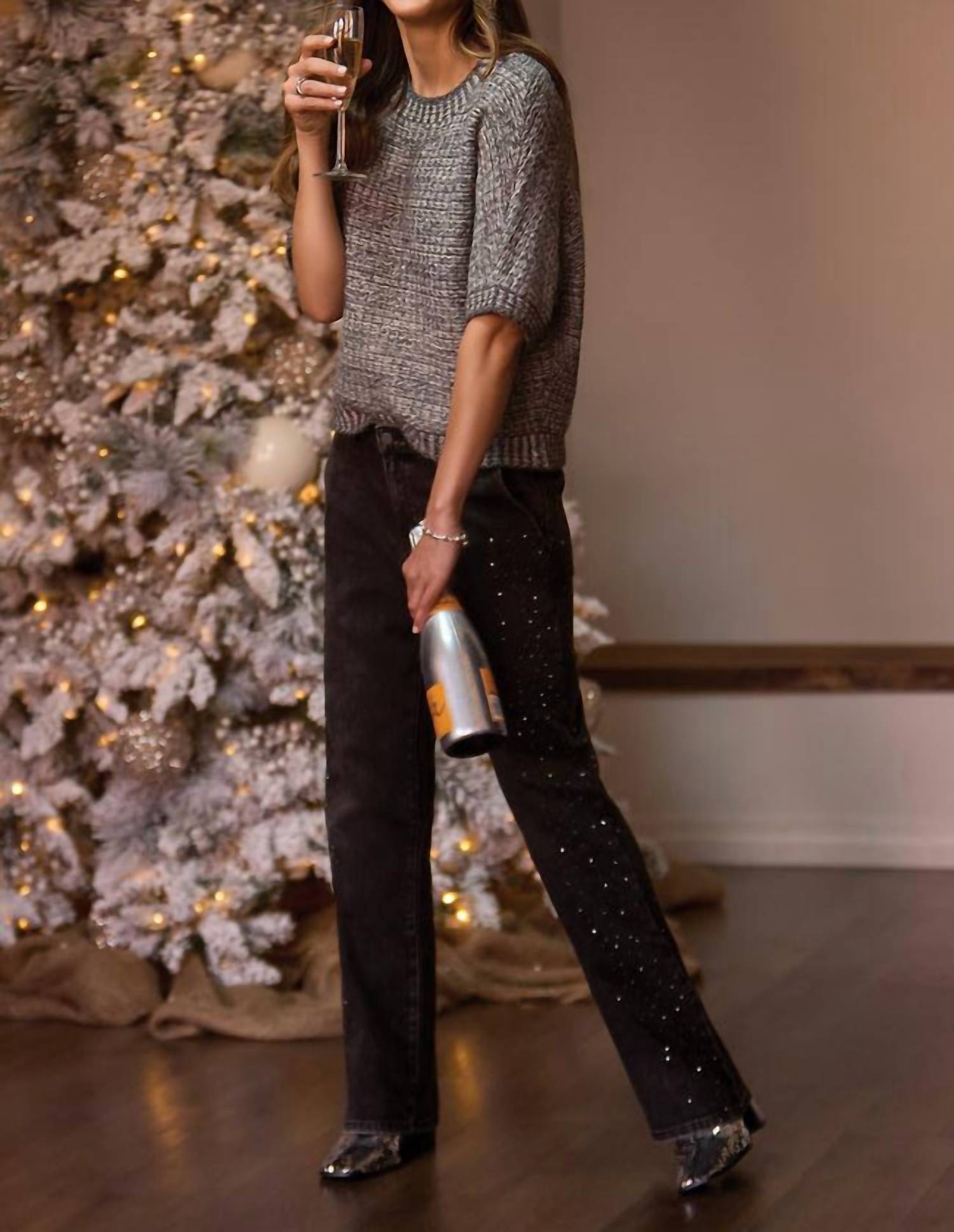 Tribal - Textured Sparkle Knit Top