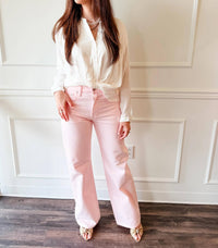 Skies Are Blue - Effortless Chic Twist Blouse