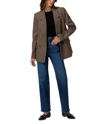 Paige Quentin Double Breasted Blazer in brown multi - women's jacket - view 5
