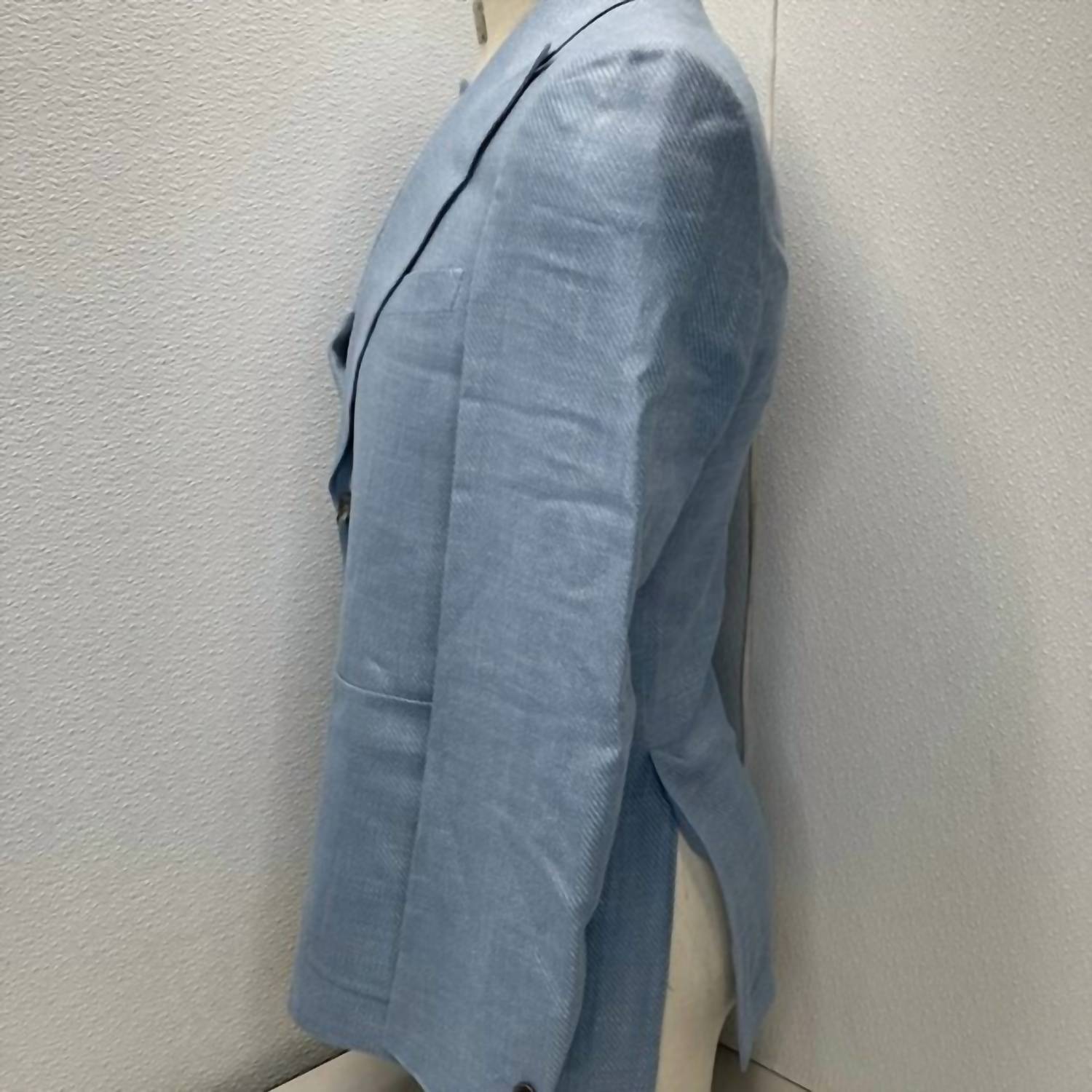 EMPORIO ARMANI Men's Tailored Blazer Jacket in blue - men's jacket - detail view