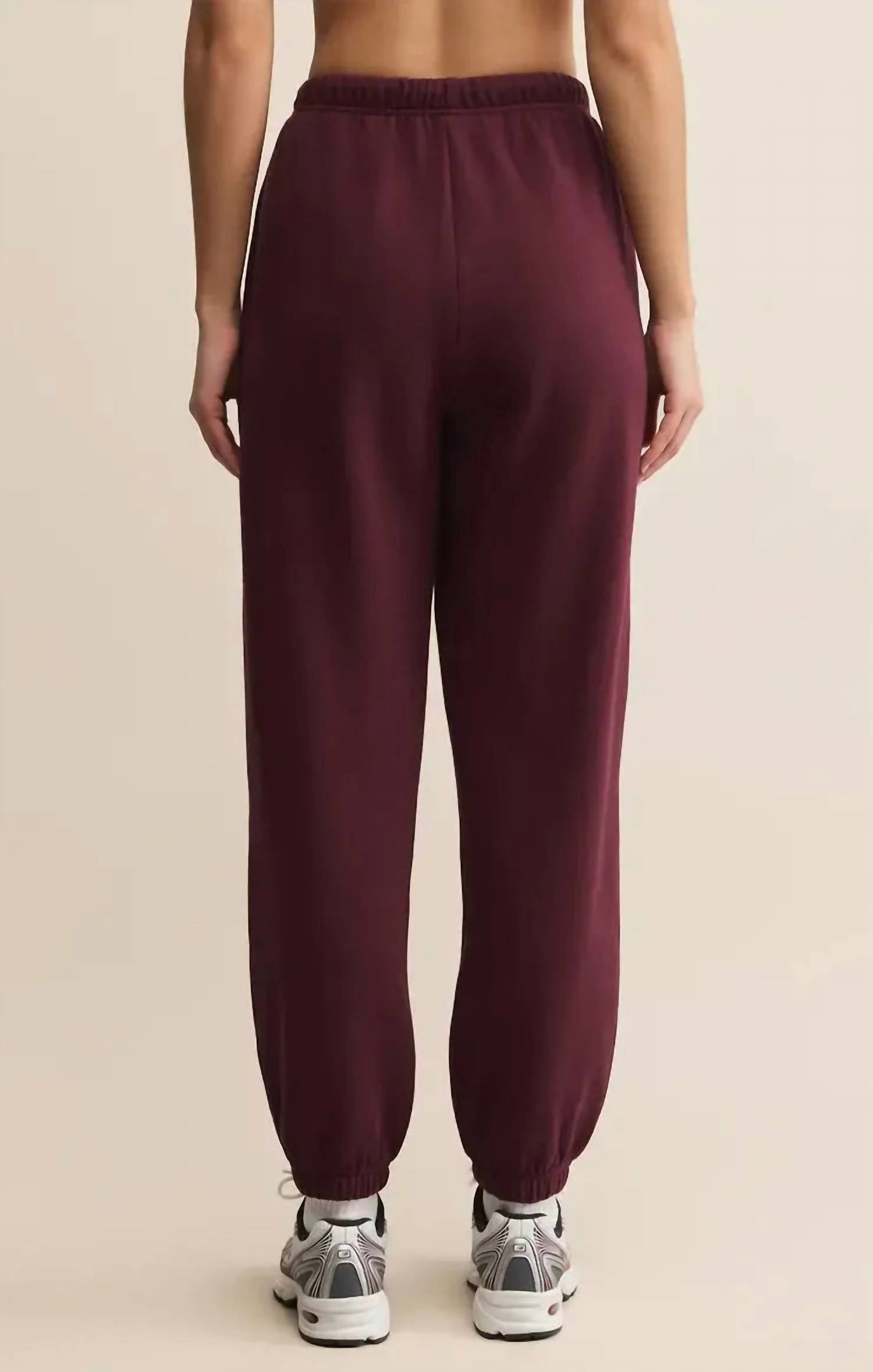 Z Supply Stadium Jogger Pant in merlot - women's pants - alternate view