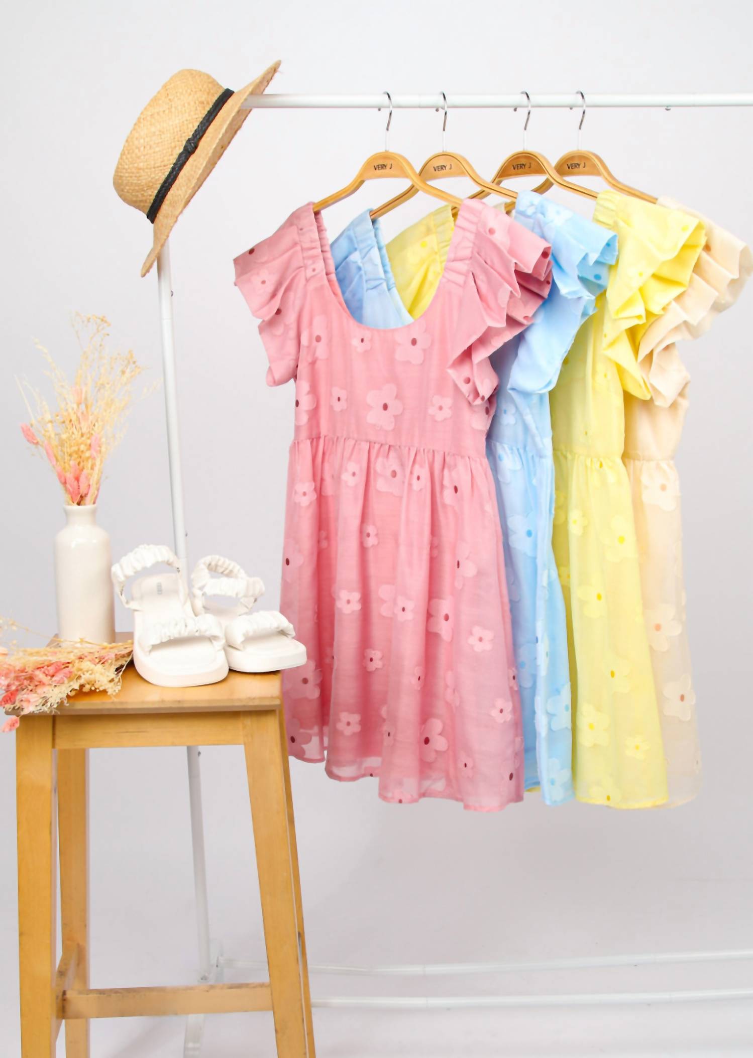 Very J - Women's Flower Organza Mini Dress