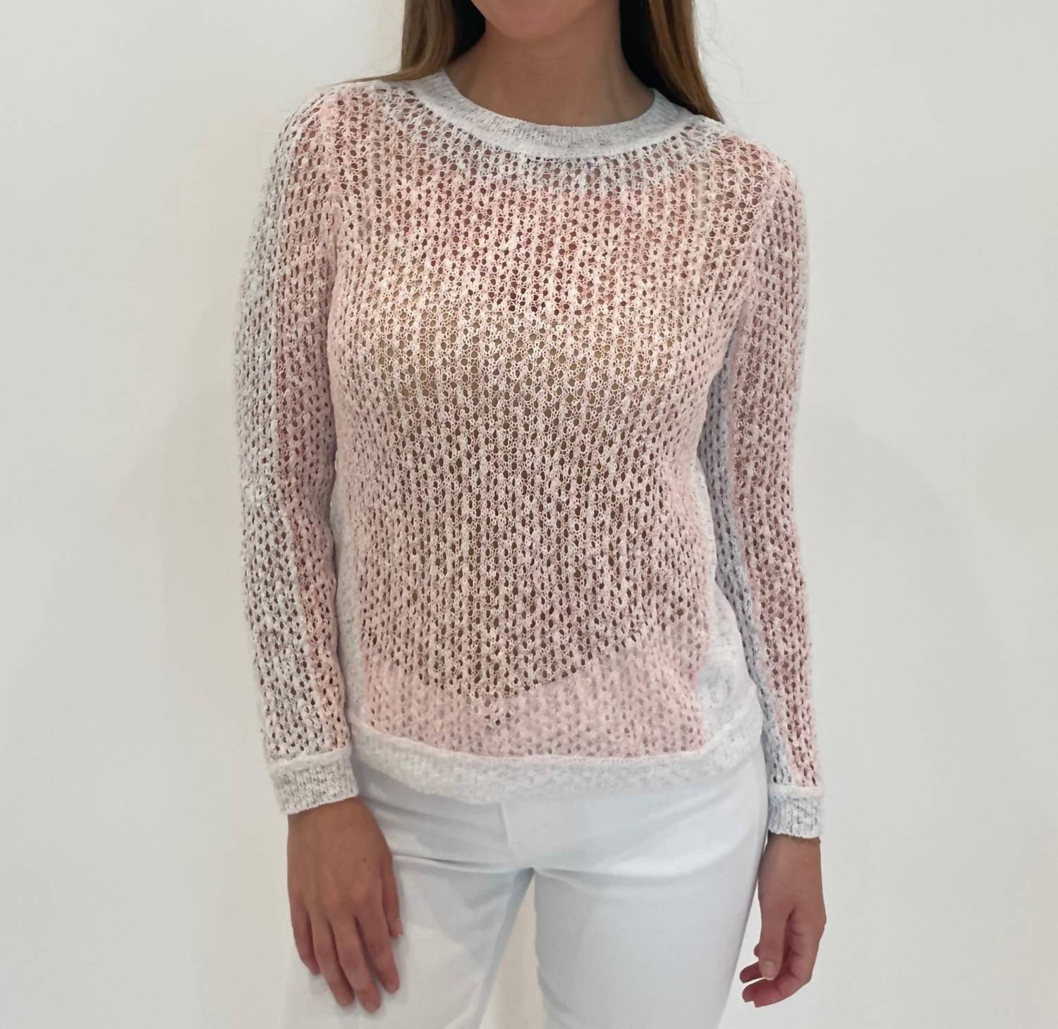 Peace Of Cloth - Lolita Mesh Crew Neck Sweater