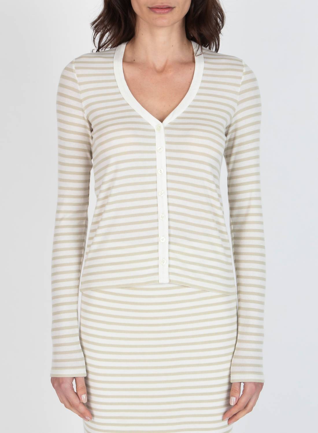 Atm - Women's Modal Rib Long Sleeve Cardigan