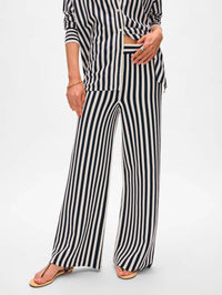 White + Warren - Superfine Striped Wide Leg Pant