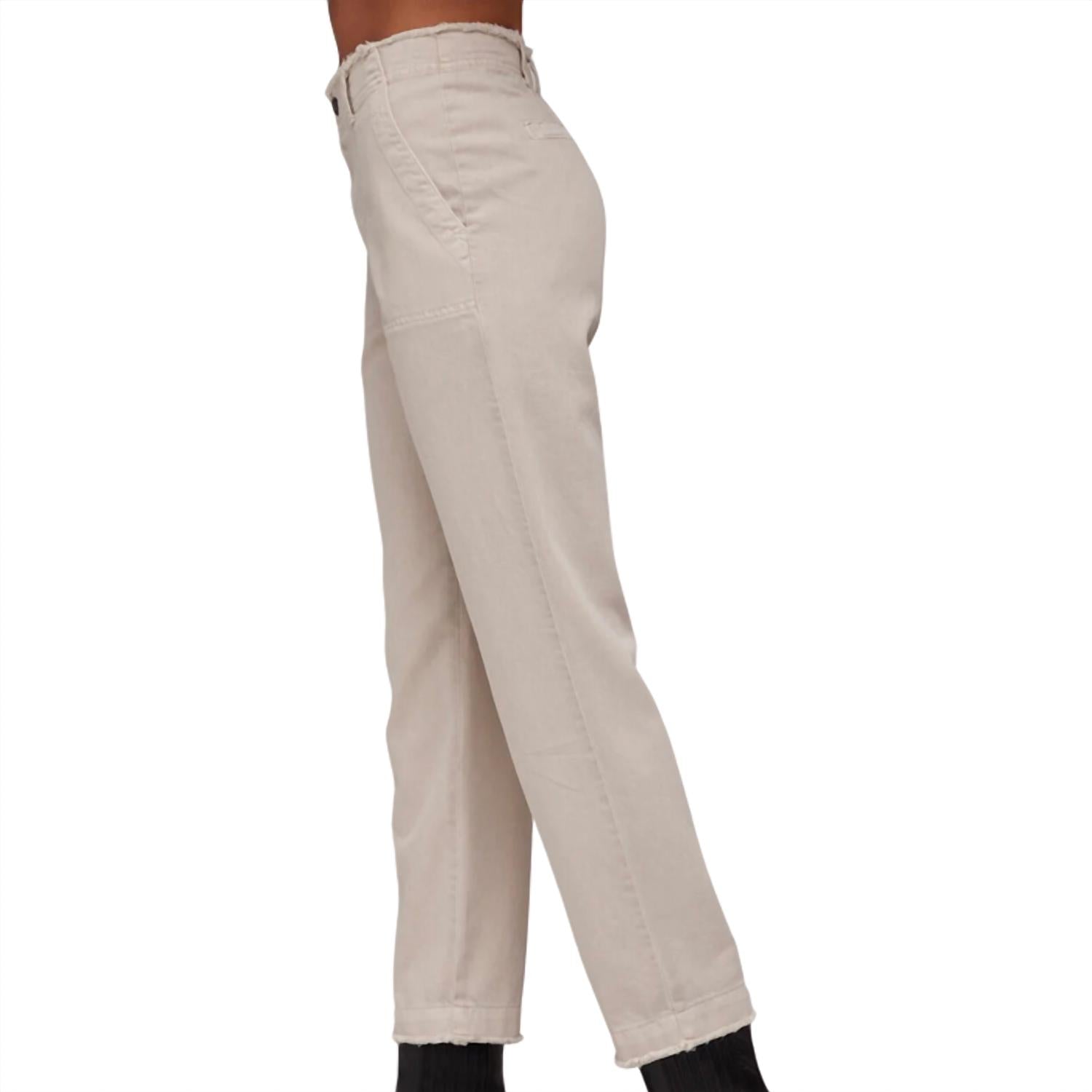 Bella Dahl Women's Dakota Frayed Ankle Trouser in sand - women's pants - alternate view
