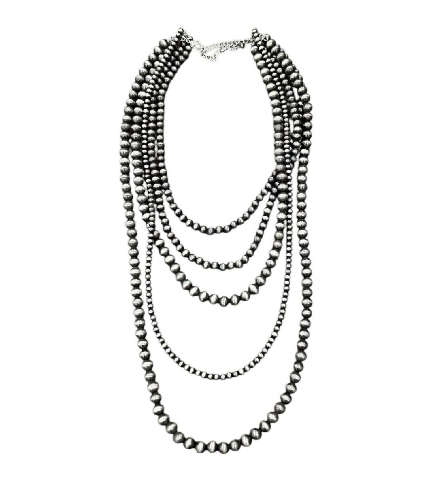 ISAC Trading Women's Handmade Navajo Bead Faux Necklace Five Strand in multicolor - women's jewelry