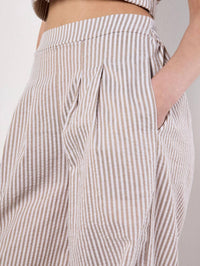 Apricot - Seersucker Pleat Trouser