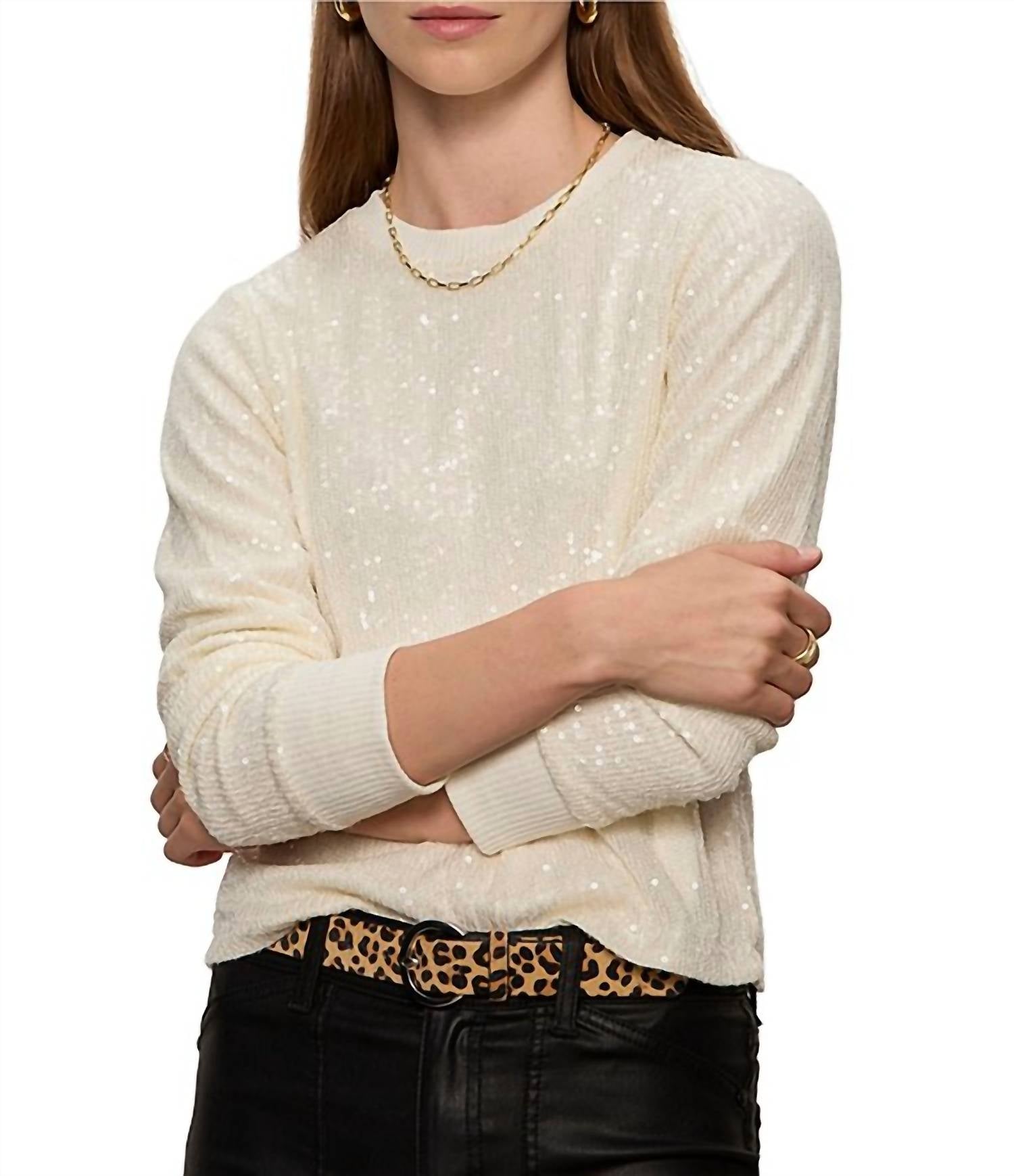 Sanctuary Sparkle Together Sweater in chalk - women's sweater - detail view
