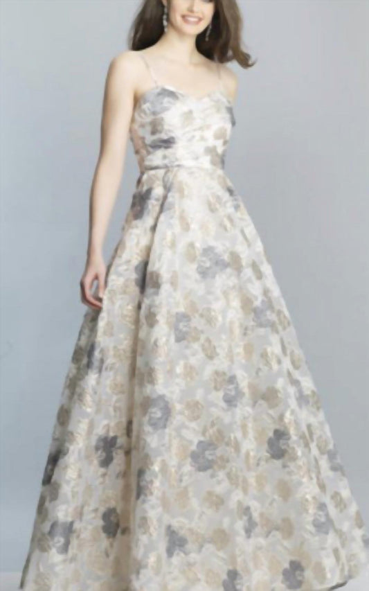 Dave & Johnny - Strapless Floral Ballgown