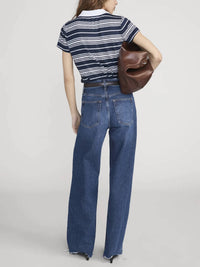 Frame - The Short Sleeve Striped Polo