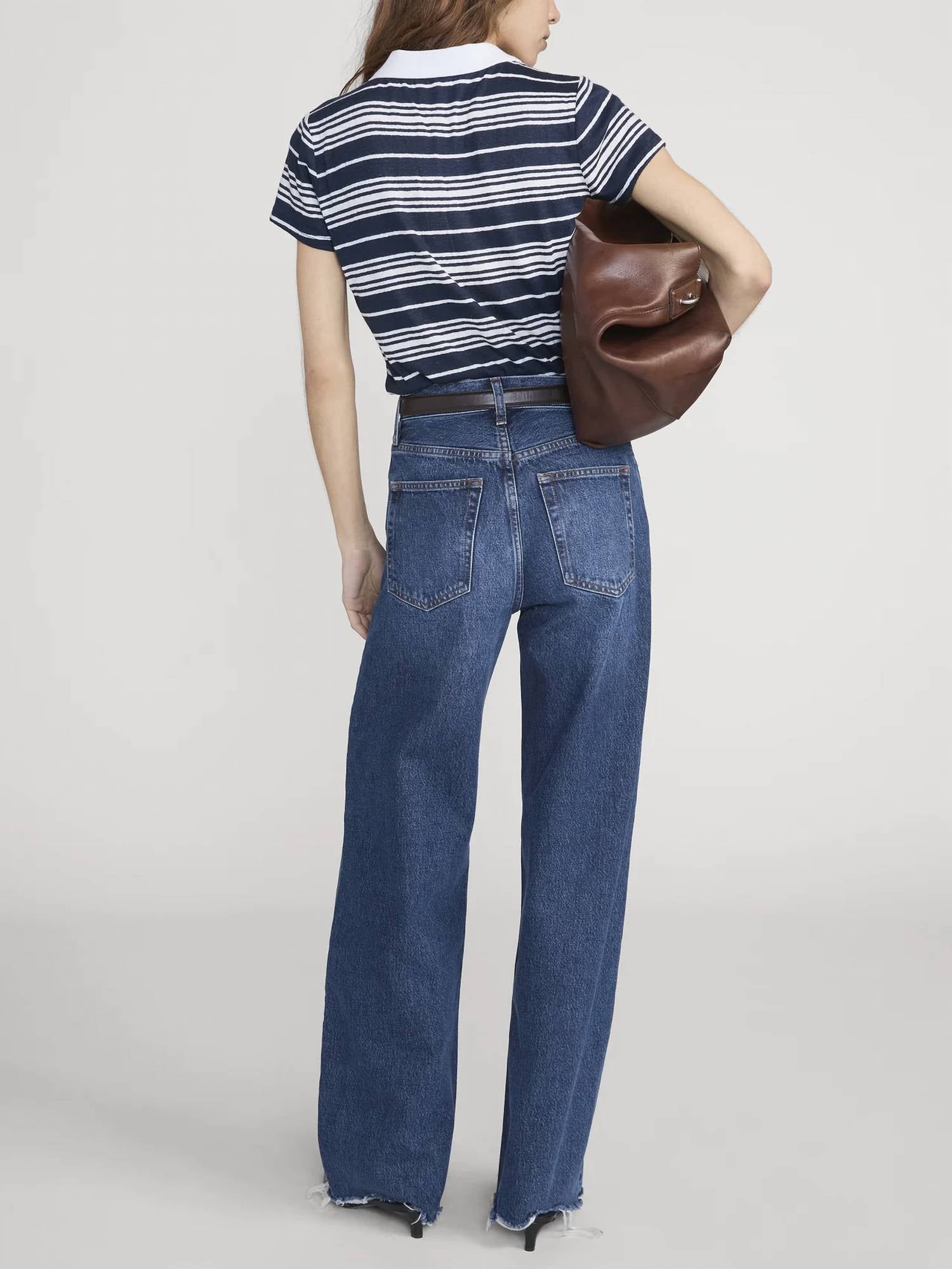 Frame - The Short Sleeve Striped Polo