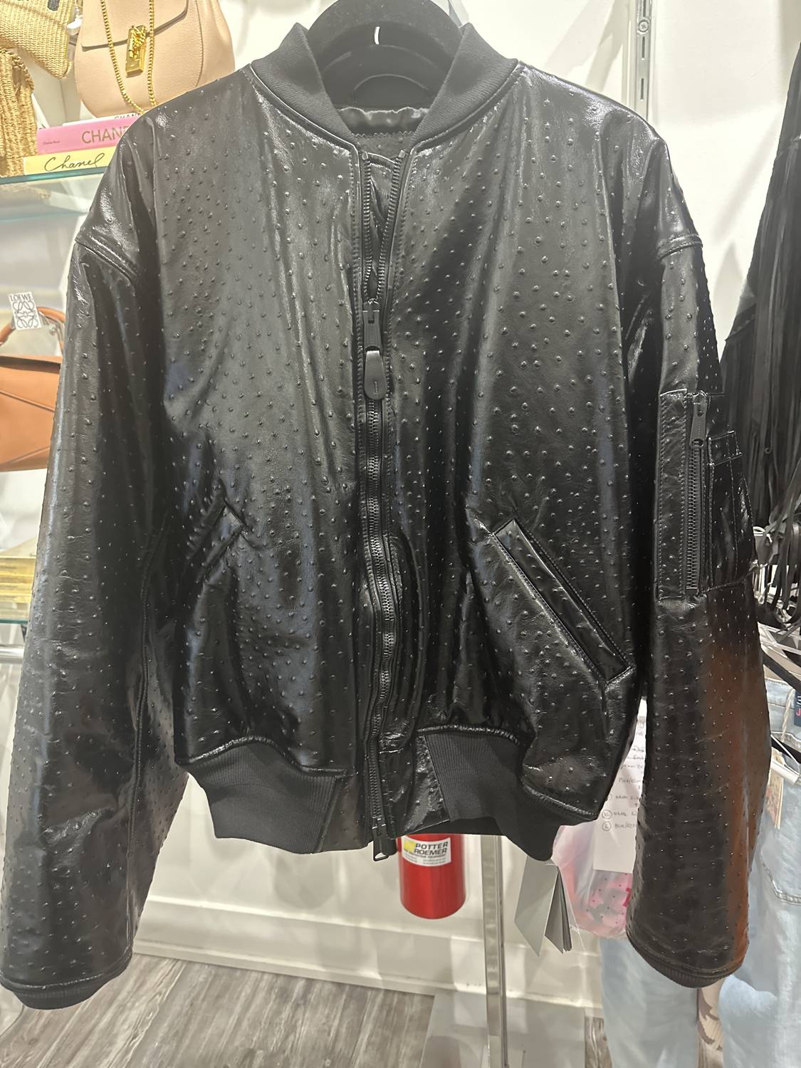 Balenciaga - Pre-loved Women's Fake Ostrich Feather Bomber Jacket