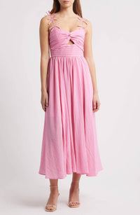 Moon River - Bow Detail Cutout Midi Dress