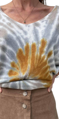 Gigi Moda - Petunia Scoop Neck Tie Dye Sweater