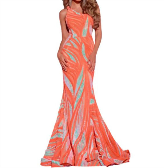 Jovani - Beaded Mermaid Gown