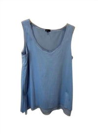 6 by Six Women Mix Media Tank Top in sky blue - women's tank top