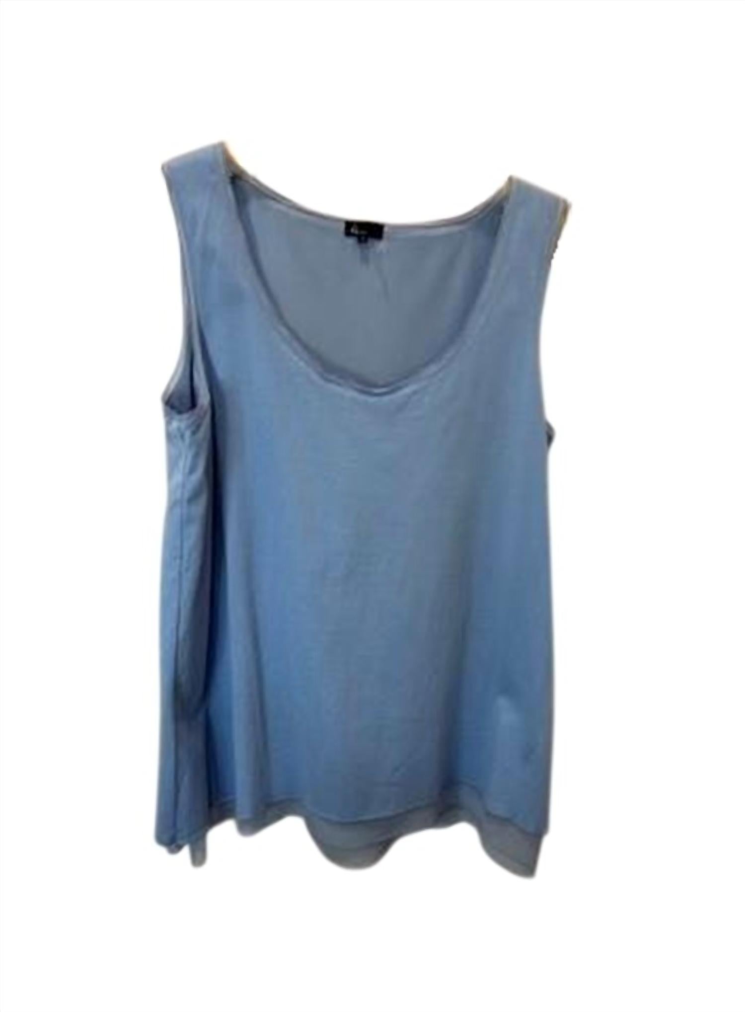 6 by Six Women Mix Media Tank Top in sky blue - women's tank top