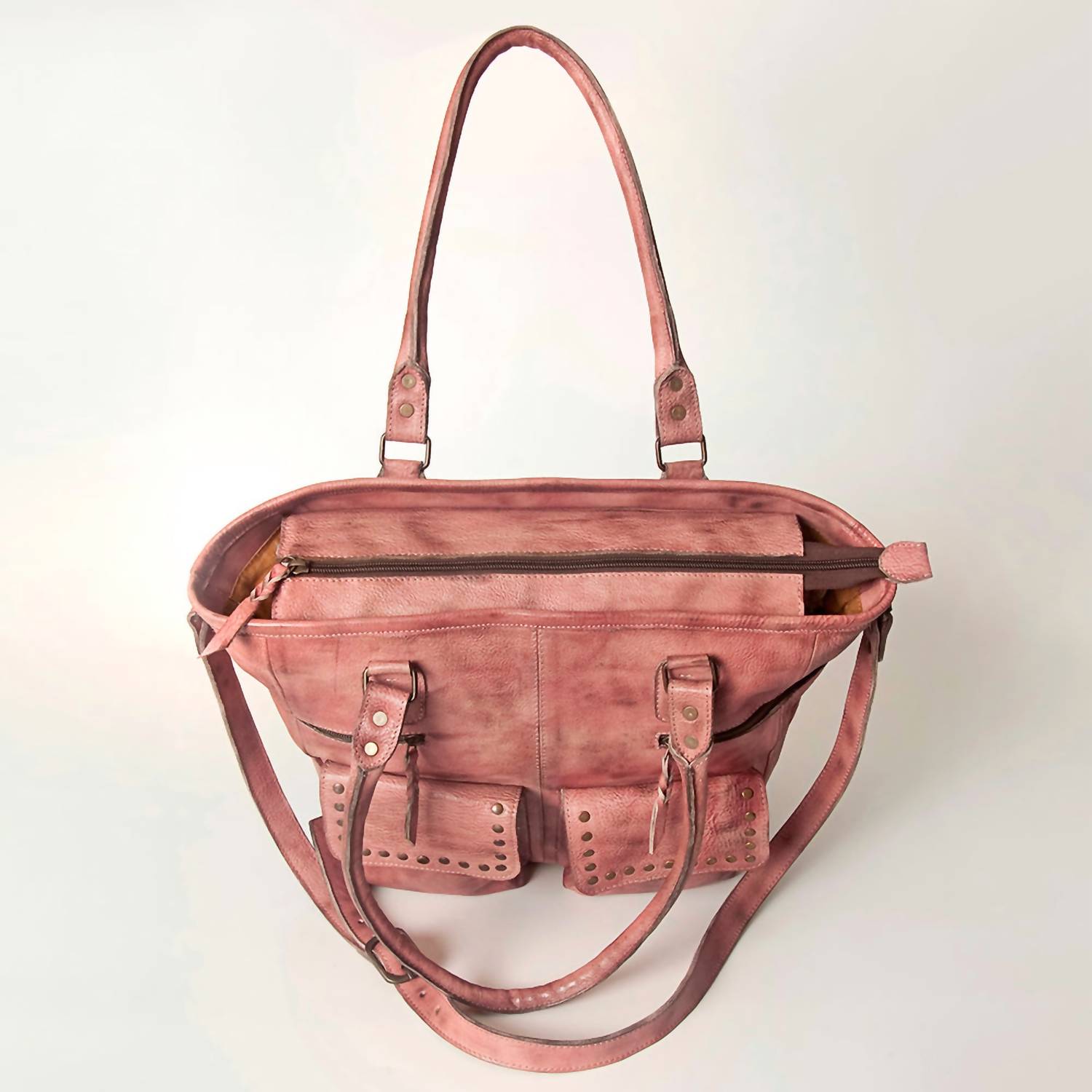 Never Mind - Women's Premium Authentic Full Grain Leather Tote Bag