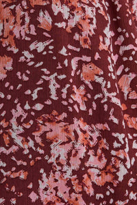GILLI Women's Square Neck Top in burgundy multi - women's blouse - alternate view
