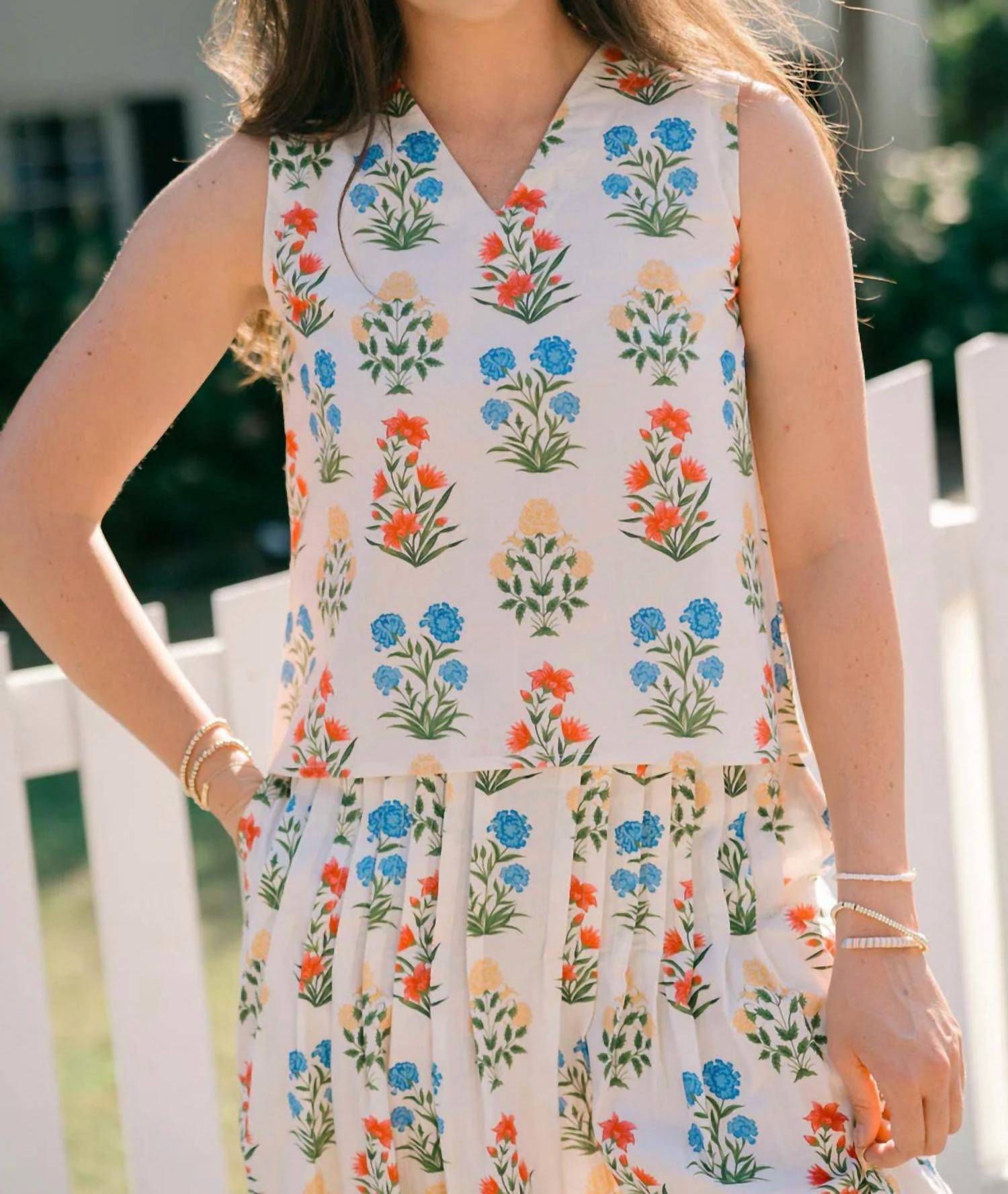 VICTORIA DUNN Sadie Sleeveless Blouse in flourish - women's blouse