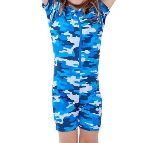 Gottex - Kids Short Sleeve Zip Up Swim Overalls