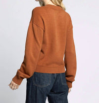 Thread & Supply Eliza Knit Cardigan in rust - women's cardigan - alternate view