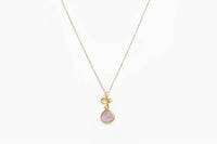 Avenue Chic - Women's Tiny Orchid Drop Pendant Necklace