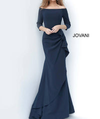 Jovani - Women's Crepe Off Shoulder Evening Dress