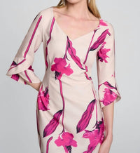Joseph Ribkoff - Woven Twill Floral Print Sheath Dress