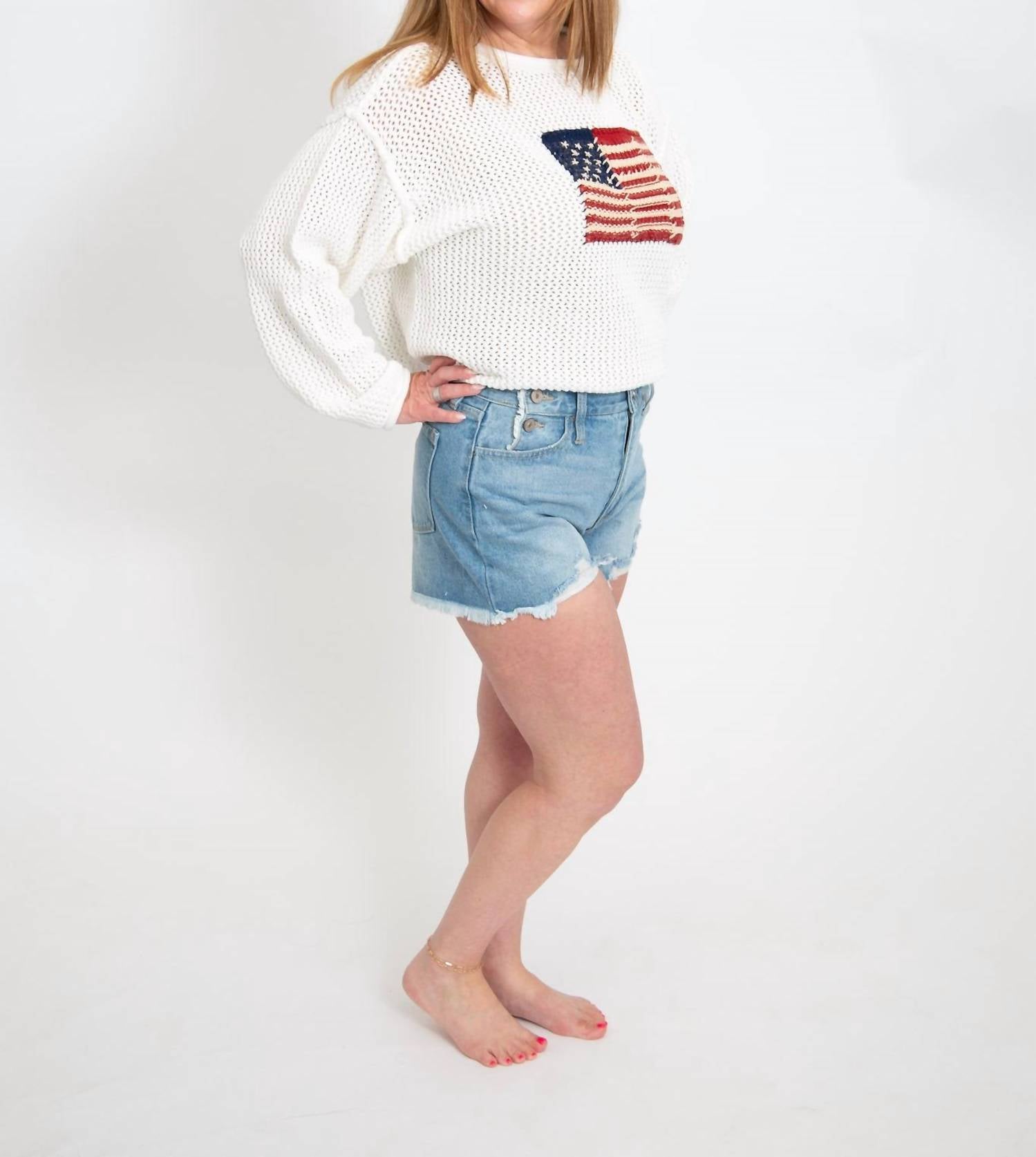 Kancan - High Rise Distressed Shorts