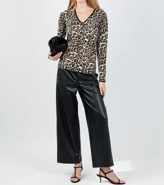 Leo Ugo - Agathe Leopard Sequin V-neck Sweater