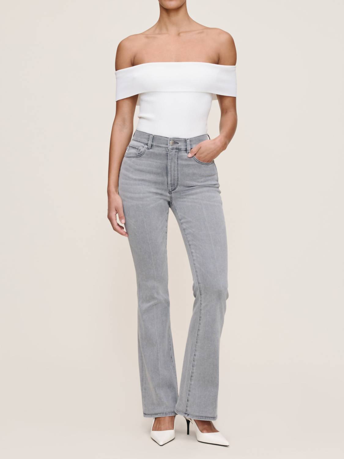 DL1961 - Women's Bridget Boot High Rise Instasculpt Jeans in grey cove - women's pants
