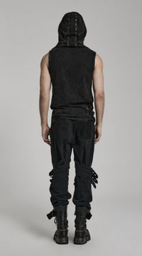 Western F.A.S.H.I.O.N - Punk Abstract Splicing Pants With Chains