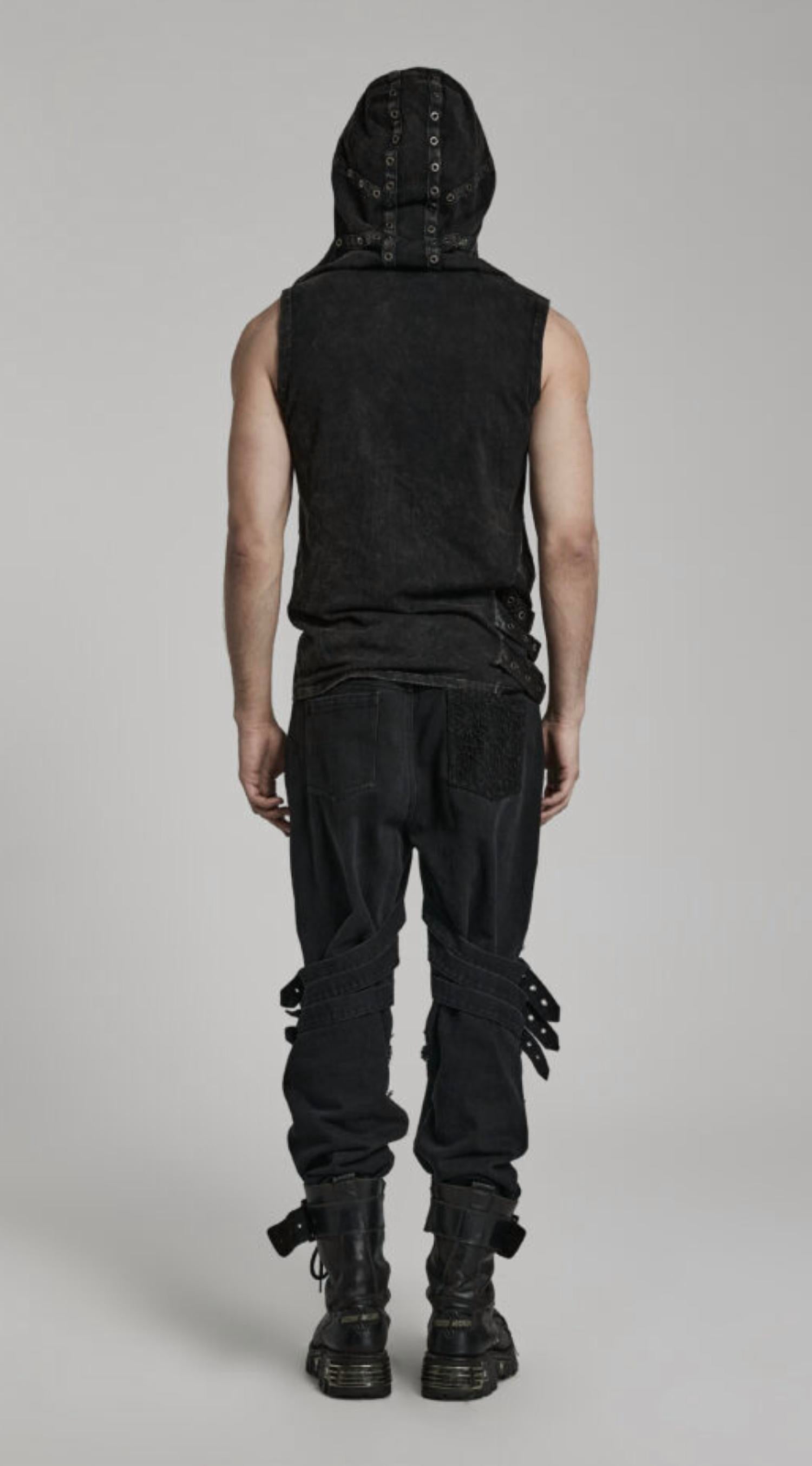 Western F.A.S.H.I.O.N - Punk Abstract Splicing Pants With Chains