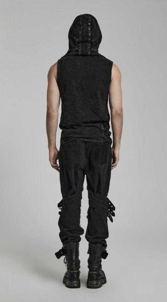 Western F.A.S.H.I.O.N - Punk Abstract Splicing Pants With Chains