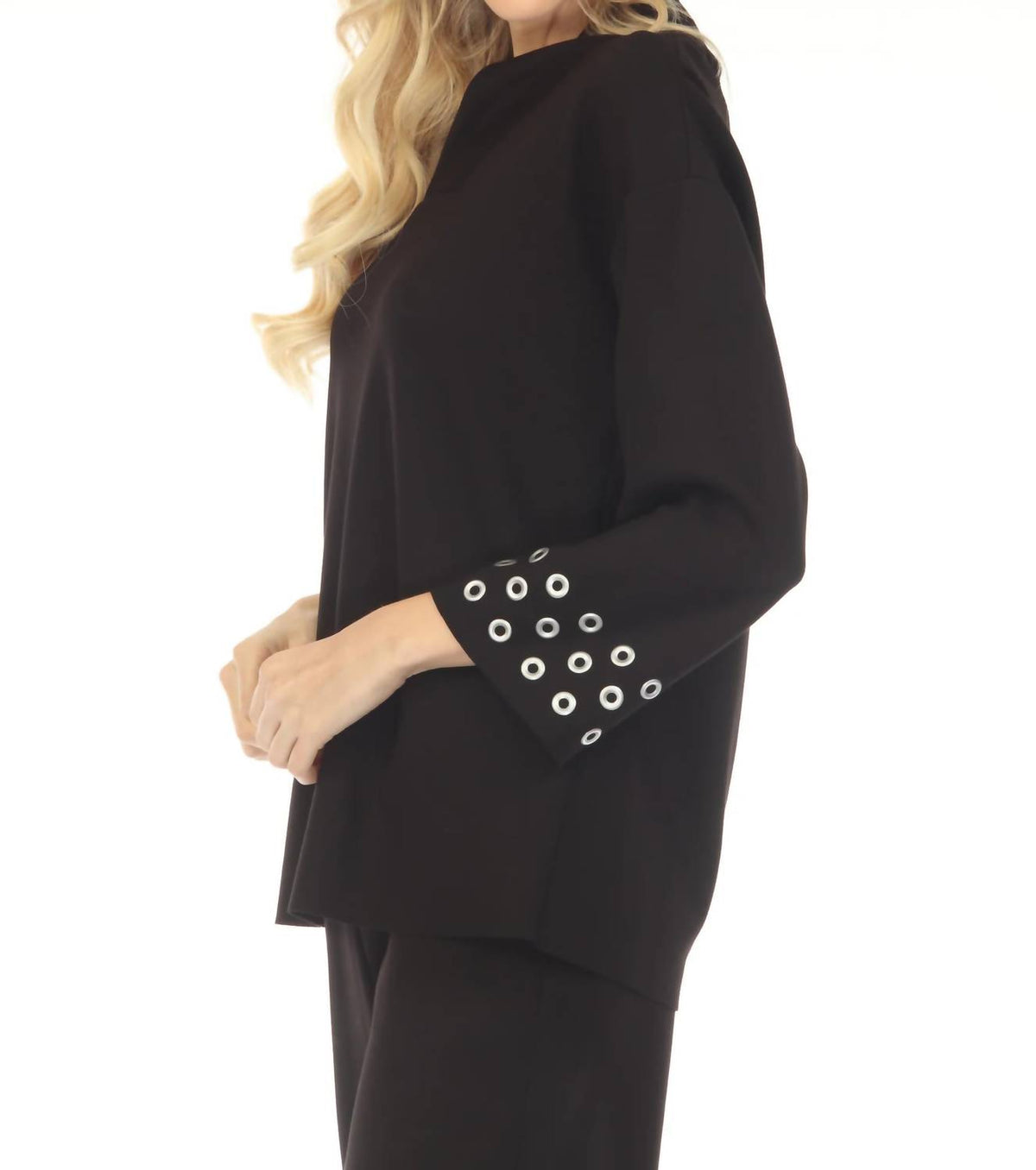 Joseph Ribkoff - Grommet Detail Three Quarter Sleeve Top