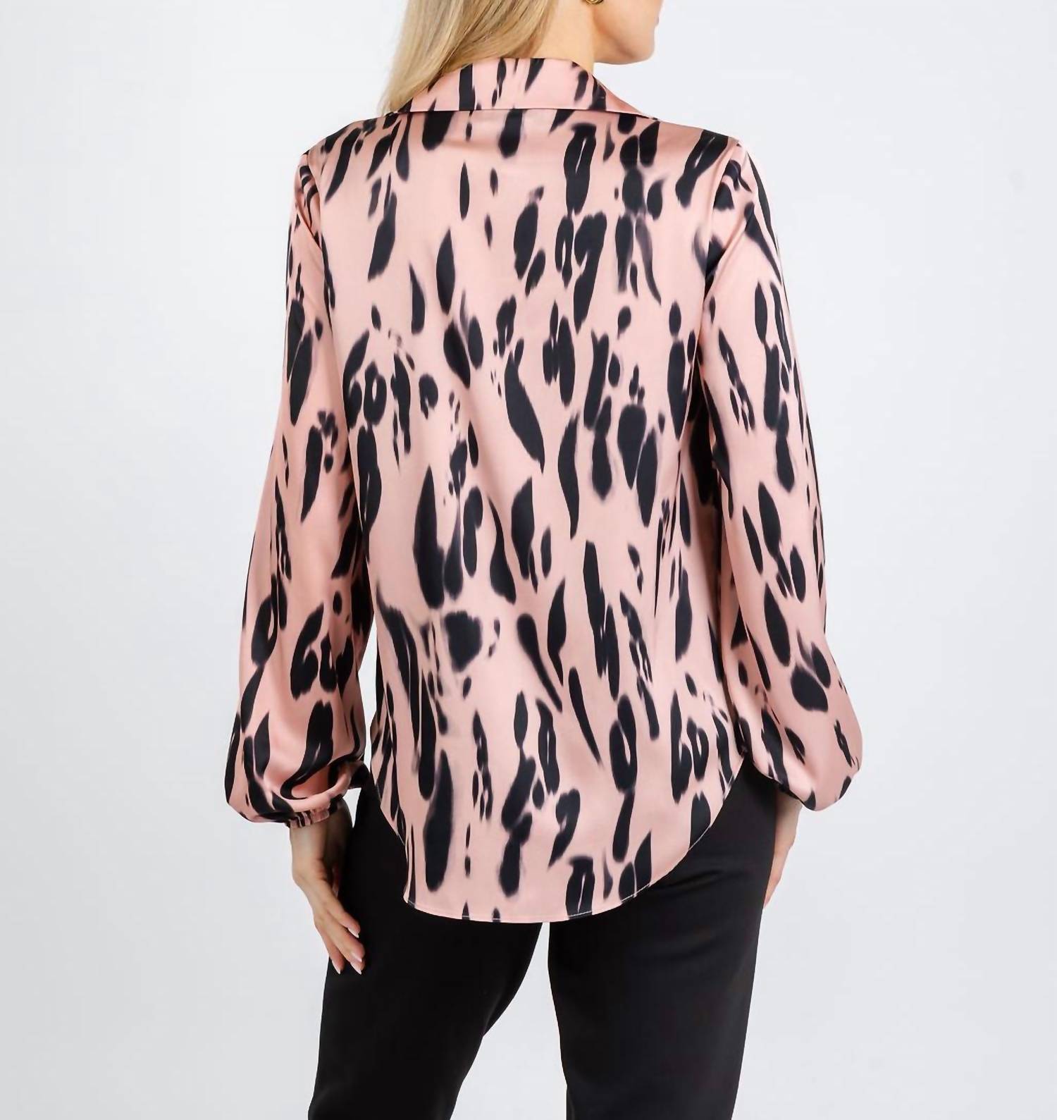 Joseph Ribkoff - Recycled Satin Animal Print Draped Top