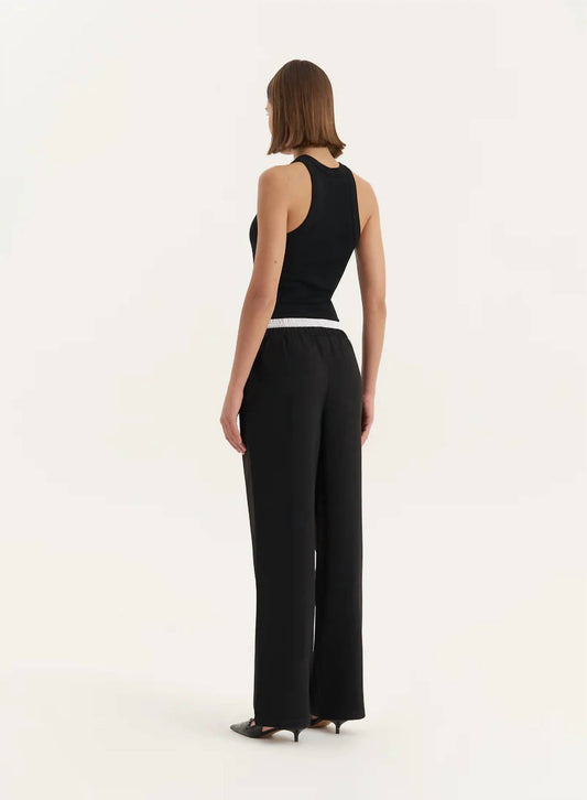 4Th & Reckless - Bianca Contrast Waistband Straight Leg Trouser