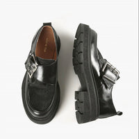 All Black - Women's Double Buckle Nulugg Loafers