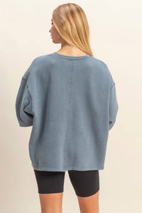 Hyfve - Urban Fade Oversized V-neck Sweatshirt