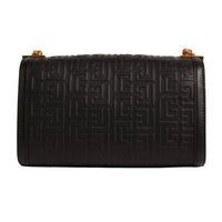 Balmain - Women's 1945 Leather Embossed Flap Medium Shoulder Bag