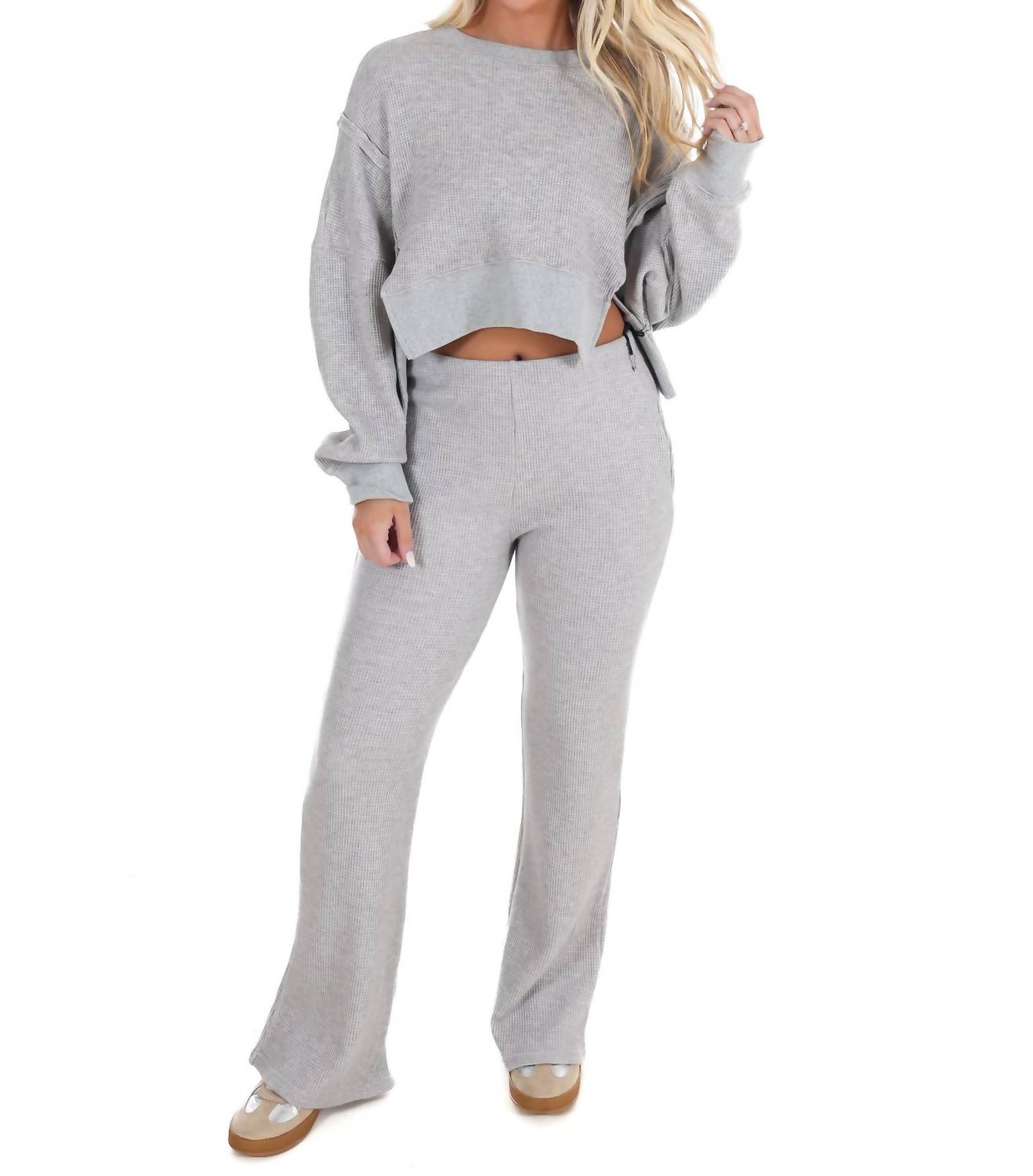 Kimberly C - All Day Cozy Waffle Knit Sweater Set