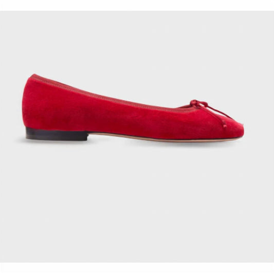 Women's Square Toe Velvet Ballet Shoe