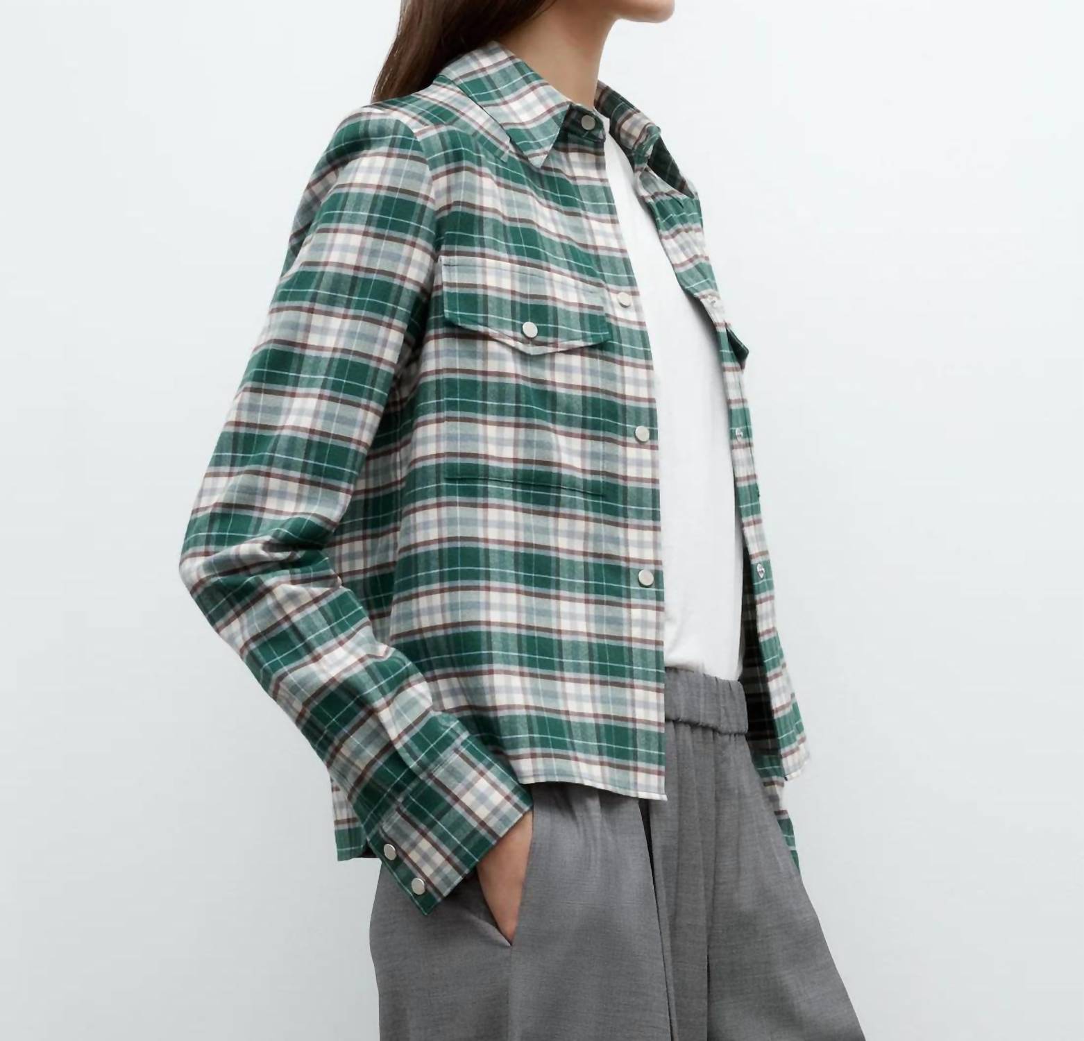 Twp - New Carter Cropped Button Up Work Shirt