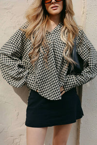Olivaceous - Brooke Oversized Checkered Cotton Button Down Shirt