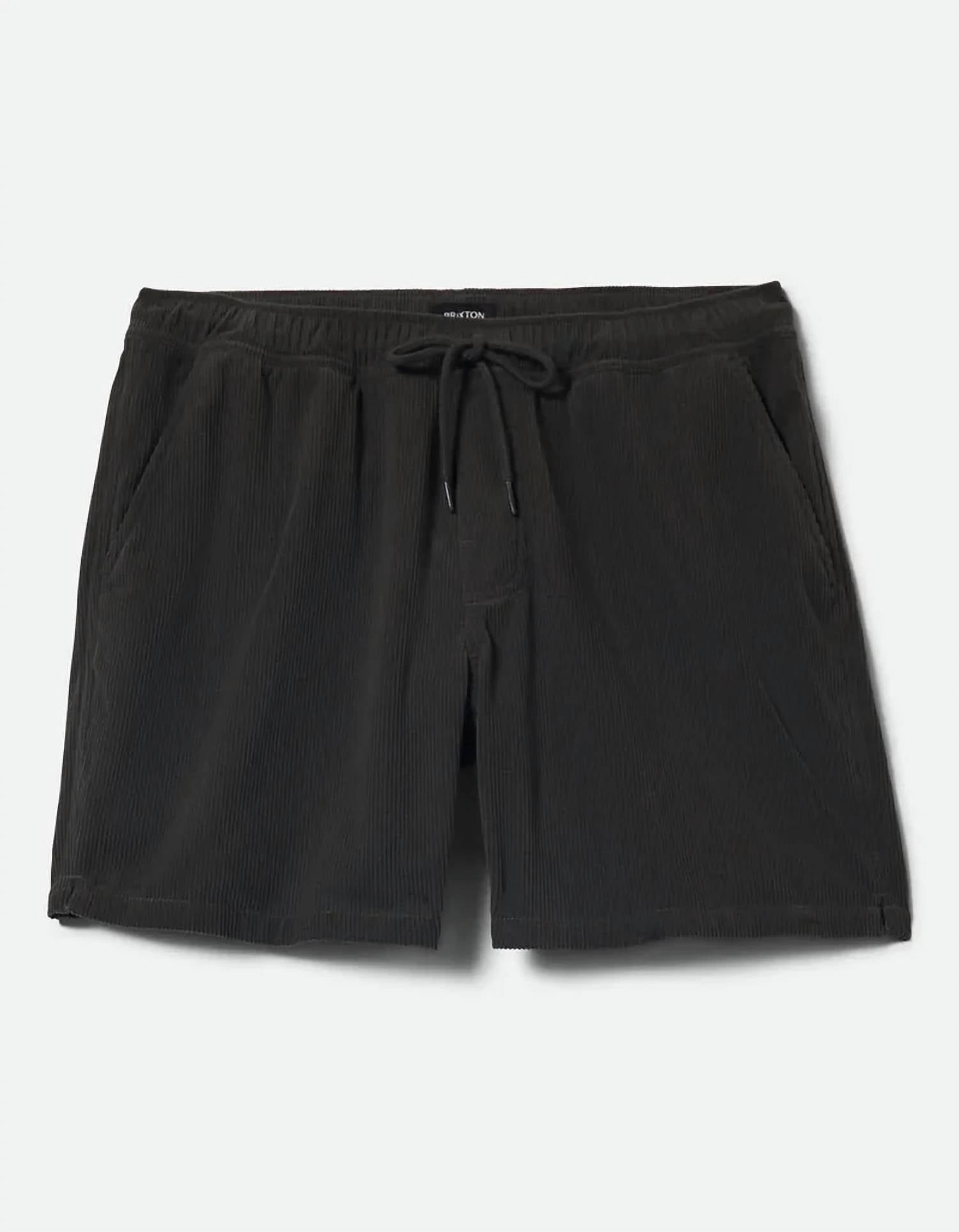 Brixton Men's Everyday Madrid II Corduroy Short in black - men's shorts