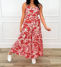 In February - Airy Floral Leaf Print Jumpsuit