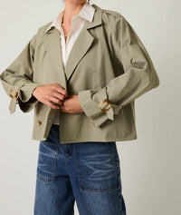 Sunday Edition Mary Cropped Trench Jacket in sage - women's jacket - alternate view
